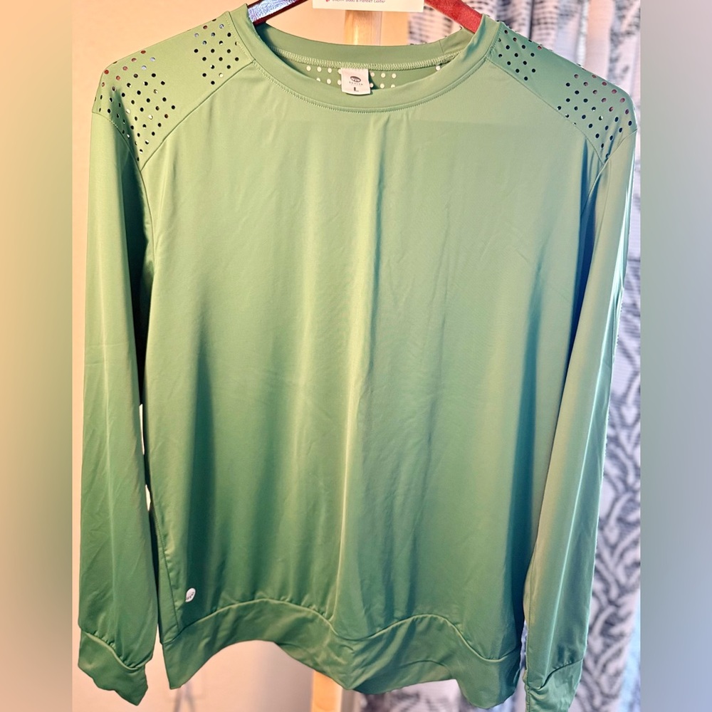 Senita Athletics Cactus Laser Cut Pullover Long Sleeve Top